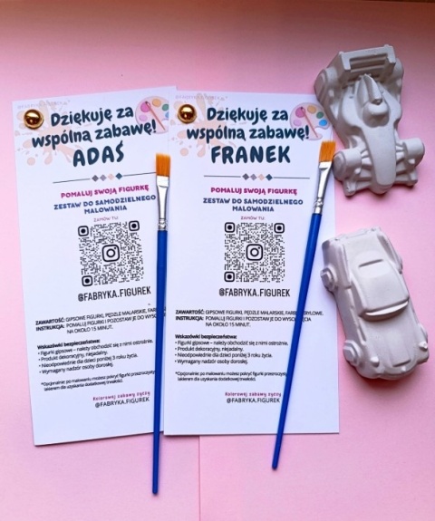 ✨Kreatywny Zestaw do Malowania – 2 Figurki z Personalizowaną Etykietą